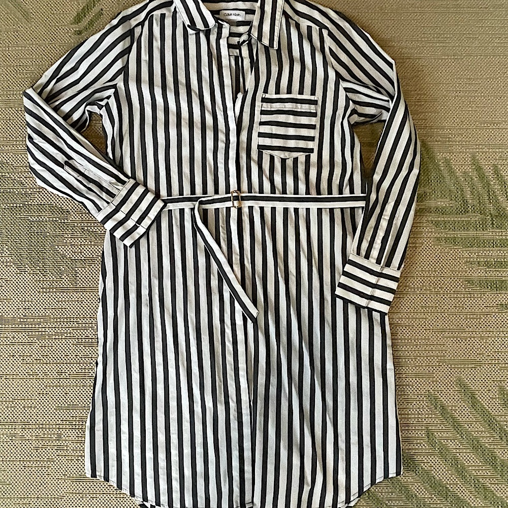 B&W striped Calvin Klein dress